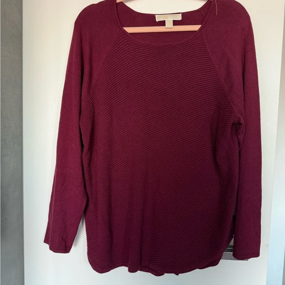 Michael Kors Rich Burgundy Knit Top Sweater